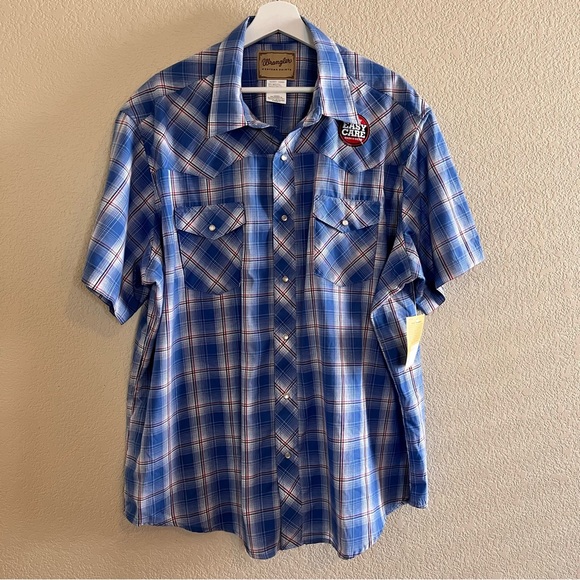 Wrangler Western Wear Snap Button Plaid Shirt Size 2XL NWT - Picture 2 of 7